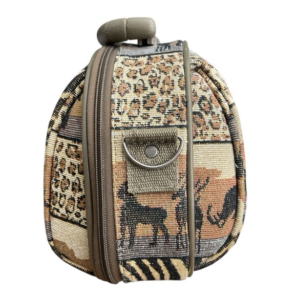 Bon Voyage Paris Travel Cosmetics Bag Animal Print Safari Tapestry - Picture 5 of 9
